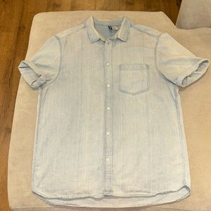 Denim button-up shirt